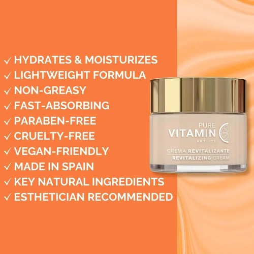 Vista 3 de Noche Y Dia Crema facial con vitamina C, hidratante, ligera, no grasa para todo tipo de piel, fórmula antienvejecimiento para líneas finas, arrugas
