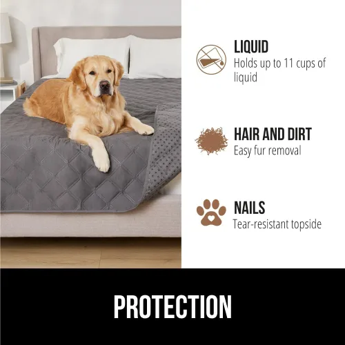 Vista 5 de GORILLA GRIP - Funda impermeable para sofá para perros, con respaldo antideslizante, manta lavable a prueba de fugas para perros, cubre sofá, cama