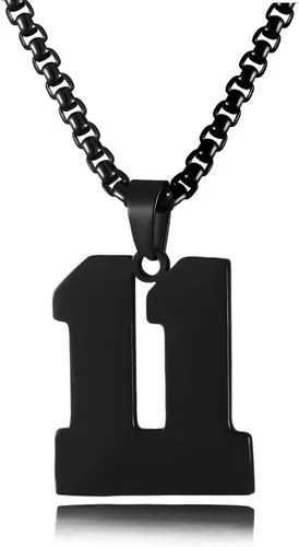 Vista 103 de Collar de Número Dorado para Hombre, Cadena de Acero Inoxidable con Colgante de Número para Atletas, Joyería Deportiva Personalizada para Niños