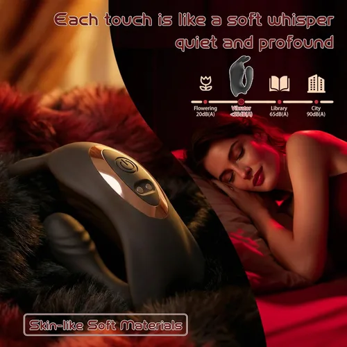 Vista 8 de Healexcer - Vibrador manos libres, correa para parejas, mujeres Negro