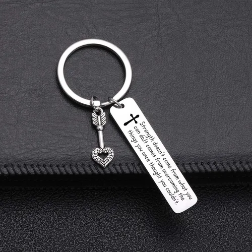Vista 2 de Llavero inspirador para amigos de familia, regalo motivacional, joyería de fe, regalo para creyentes