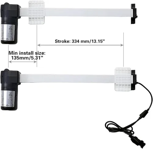 Vista 5 de Motor de actuador lineal Emomo 3MTR 3MR135-334E reclinable eléctrico