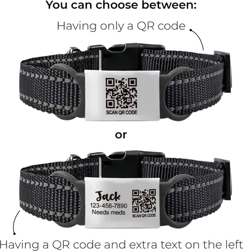 Vista 7 de Etiqueta de identificación de mascotas personalizada con código QR, etiqueta de nombre silenciosa deslizante para perros y gatos, etiqueta