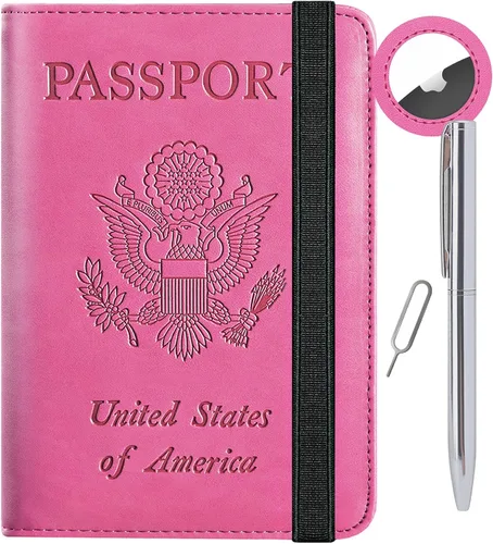 Vista 25 de Passport Holder, Travel Essentials, Passport Cover, RFID Travel Wallet 113#Negro