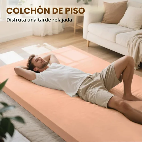 Vista 5 de Gaialoop Colchón de futón enrollable Glamping de espuma viscoelástica, cama japonesa para el suelo, colchón de campamento, colchoneta para dormir