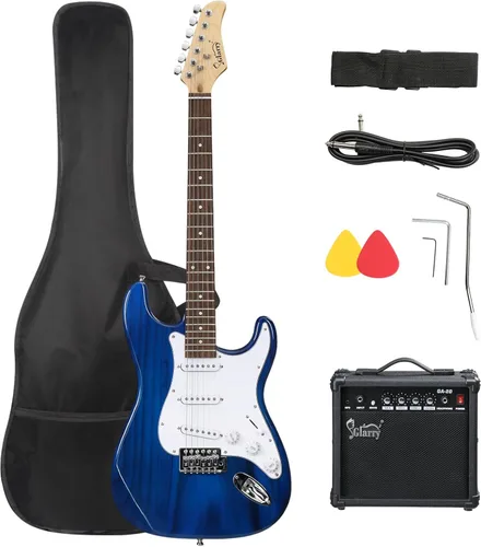 Vista 12 de GLARRY Guitarra eléctrica de tamaño completo para principiantes amantes de la música con amplificador de 20 W y paquete de accesorios para guitarra