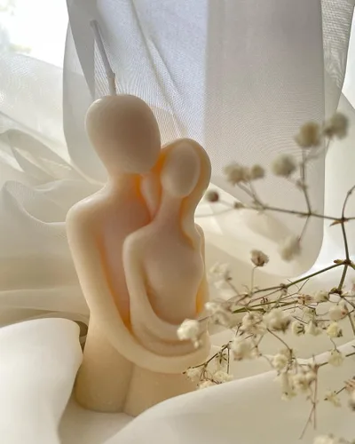 Vista 4 de 3 moldes de silicona para velas para el día de San Valentín, molde 3D romántico para amantes de los retratos, molde de corazón 3D y 5 cavidades
