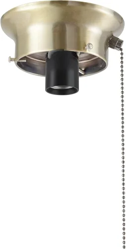 Vista 2 de Aspen Creative 22101-07-1 Kit de soporte de techo de montaje empotrado con interruptor de cadena de encendido/apagado en acabado de latón antiguo