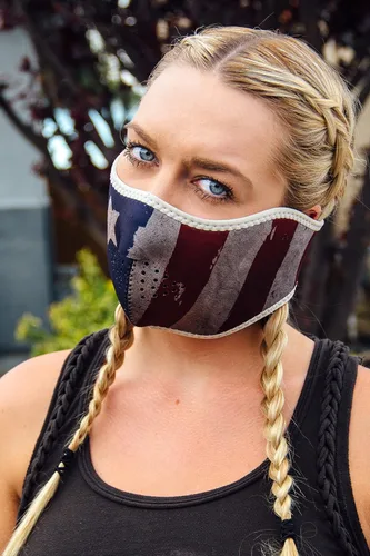 Vista 3 de Máscara para la cara ZANheadgear, patriota, talla única , Multicolor