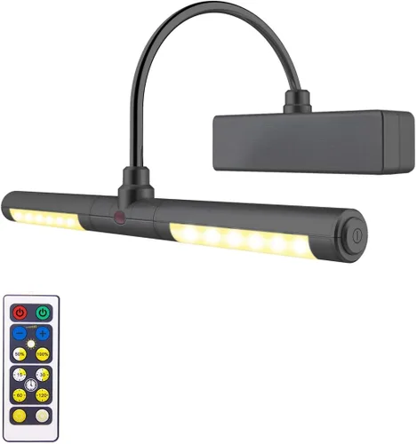 Vista 23 de LUXSWAY - Iluminación LED inalámbrica para marcos de fotos, iluminación recargable para exhibición de arte, clip para cuadros, luces para sobre