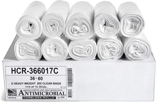 Vista 11 de Aluf Plastics Bolsas de basura de alta densidad, 10 galones, 4000 unidades, 6 micras (eq), 24 x 24 pulgadas, negras, para baño, oficina, industrial