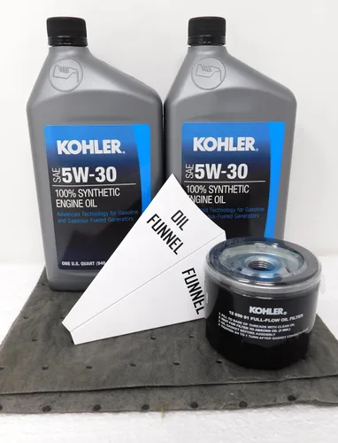 Vista 2 de Kohler Kit completo de cambio de aceite sintético 5W-30, aceite y filtro de 2 cuartos de galón