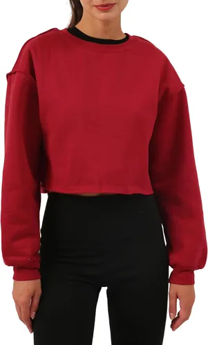 Vista 2 de Amazhiyu - Sudadera corta de manga larga para mujer con forro polar