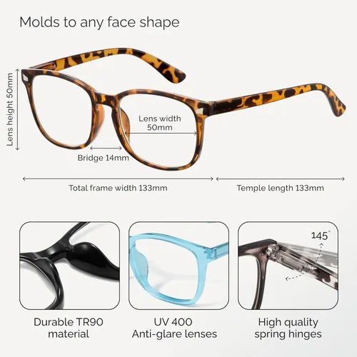 Vista 6 de CCVOO Lentes de Lectura para Mujer, Gafas de Ojos, Lentes de Lectura de Luz Azul para Mujer, Lentes de Lectura