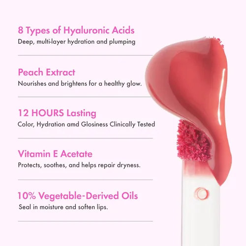 Vista 6 de Amuse Seoul Jel-Fit Tint (01 Boksoonga Jelly) Tinte labial coreano de gelatina, tinte labial de larga duración, hidratante y brillante, ácido