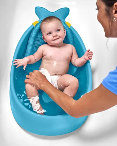 Vista 2 de Bañera para bebés Skip Hop Moby, 3 en 1 Smart Sling Tub, azul, Azul