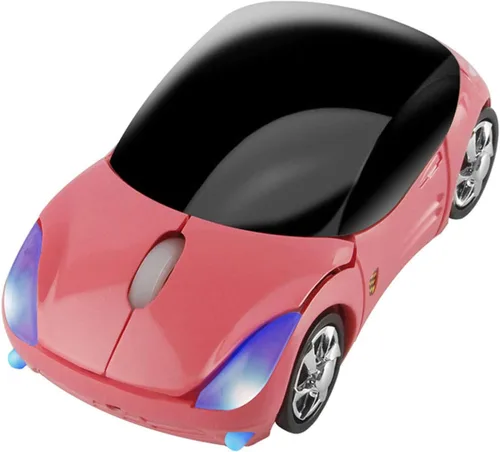 Vista 10 de CHUYI Ratón óptico inalámbrico en forma de coche 3D ultra pequeño y fresco para viajes de negocios, oficina, hogar, escuela, regalo (negro)