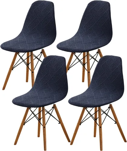 Vista 61 de HAOYONG Fundas para silla de comedor modernas de mediados de siglo, funda estampada para silla sin brazos, fundas elásticas para cocina, oficina