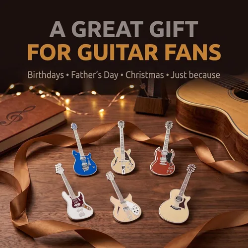 Vista 9 de Pines de guitarra esmaltados Geepins Paquete de 6 Guitarra Serie II