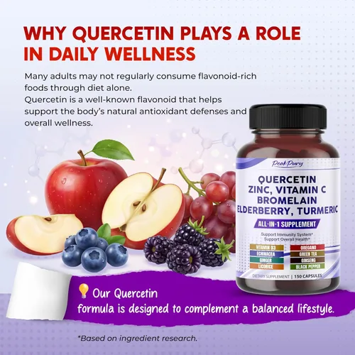 Vista 3 de Quercetina Saúco Cúrcuma Vitamina C Zinc - Apoyo a la Inmunidad