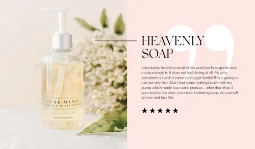 Vista 2 de Luxe-Mama Gel de baño calmante de vainilla lavanda para el embarazo Sulfate-free formula, Gentle enough for sensitive skin, Real essential oils