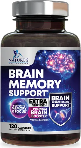 Vista 12 de Píldoras de suplemento de memoria cerebral, nootrópicos de fuerza 3X para concentración, claridad y apoyo de enfoque, salud cerebral, vitaminas