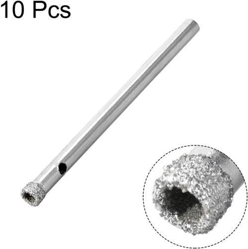 Vista 3 de uxcell Brocas de diamante de 0.157 in, sierras de agujero para azulejos de vidrio, porcelana, mármol, botellas de cerámica, ollas de ladrillo