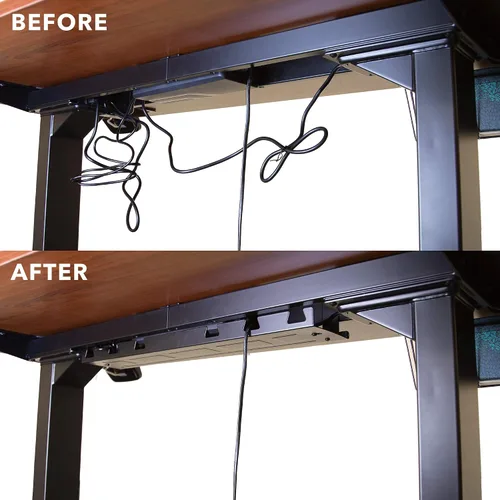 Vista 3 de Mount-It! Bandeja de gestión de cables para debajo del escritorio, bandeja de cables de acero resistente de 23 pulgadas y cesta de cables