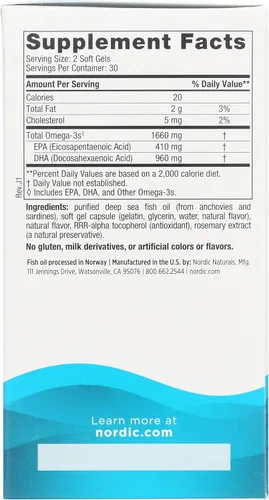 Vista 7 de NORDIC NATURALS Fresa DHA Xtra 1660 MG 60 SG, 60 CT