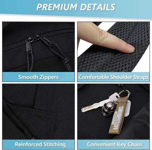 Vista 6 de VX VONXURY Mochila para hombres y mujeres, mochila ligera con múltiples bolsillos, mochila de viaje clásica resistente al agua, grande-negro