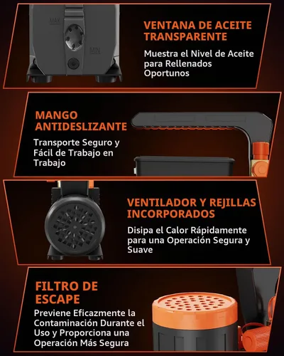 Vista 2 de Bomba de vacío de 2 etapas HVAC, bomba de vacío de 5CFM para R12 R22 R134a R410a, recarga de refrigerante HVAC/AUTO AC, ordeño de vaca, aceite