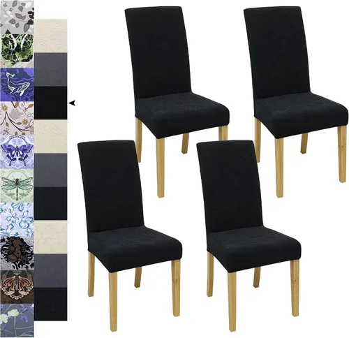 Vista 87 de Fundas para Sillas de Comedor, Juego de Fundas para Sillas de Comedor de 4 Piezas, Fundas Elásticas para Sillas de Cocina, Fundas para Sillas