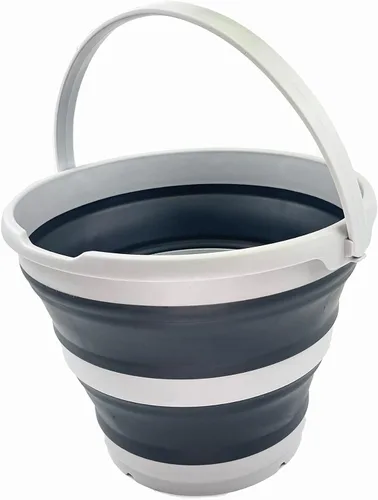Vista 15 de SAMMART Cubo de plástico plegable de 10 L (2.6 galones), bañera redonda plegable, cubo de agua portátil para pesca, bote de agua para exteriores