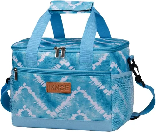 Vista 6 de iknoe Bolsa de almuerzo aislada, bolsa enfriadora plegable de 8.5 L para hombres y mujeres, diseño térmico a prueba de fugas, ideal para oficina