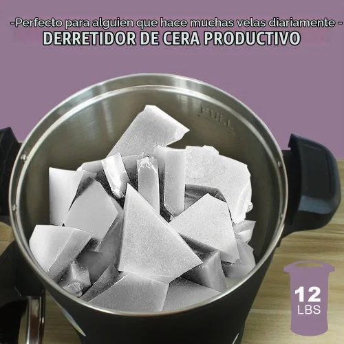 Vista 3 de TOAUTO V3 - Derretidor de cera para hacer velas, olla de fusión eléctrica grande de cera de 12 libras con boquilla de vertido rápido, control