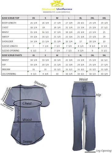 Vista 7 de Natural Uniforms Juego de exfoliantes ultra suaves con cuello en Y para mujer 8200-9200