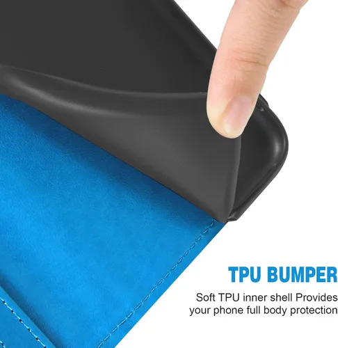 Vista 6 de Asuwish Funda de teléfono para Tracfone BLU View 3 B140DL con protector de pantalla de vidrio templado y funda de cartera de encaje con soporte