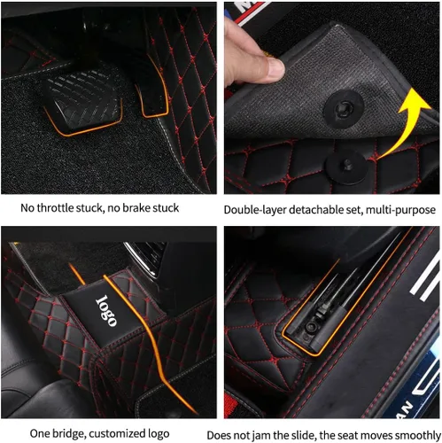 Vista 3 de alfombras de piso para autos de doble capa personalizadas para el 95 % de los estilos, protección para todo tipo de clima, alfombras para todo