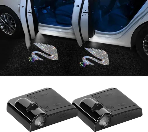 Vista 10 de Zufoty 2PCS Luces Proyectoras para Puertas de Automóvil, Proyector de Logo LED para Puerta de Automóvil, Luz LED Inalámbrica de Cortesía, Luces