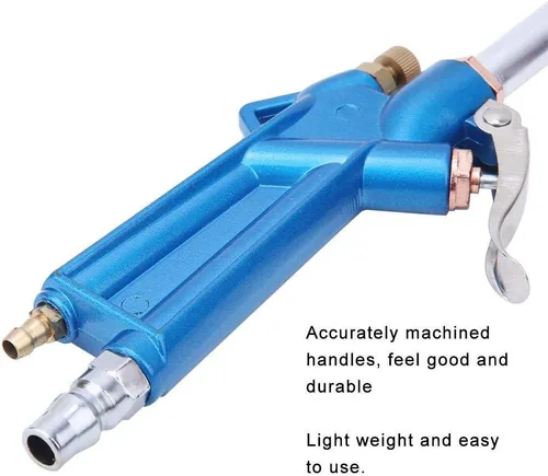 Vista 3 de Pistola de soplado neumática de alcance extendido de 15.75 pulgadas con entrada NPT de 1/4 pulgadas, plumero de aire resistente para limpieza
