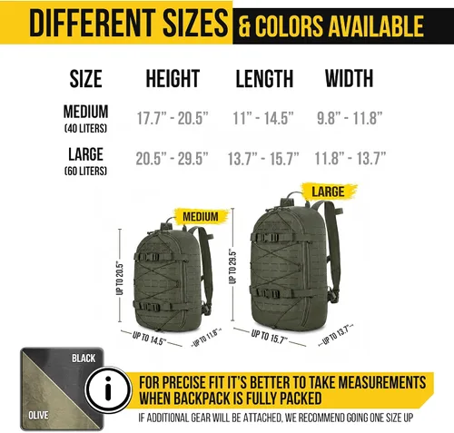 Vista 2 de M-Tac Mochila impermeable para lluvia, para senderismo, viajes, campamento, militares Negro