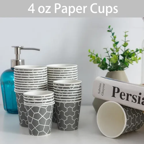 Vista 5 de Paquete de 600 unidades de tazas de papel de 4 oz, tazas de café desechables sin fugas de 4 oz, tazas de papel seguras para alimentos para espresso
