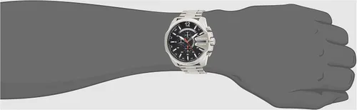 Vista 6 de Diesel Mega Chief DZ4308 - Reloj de cuarzo para hombre con esfera negra Plateado Cronógrafo