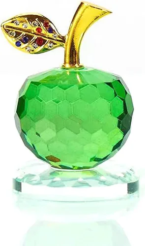 Vista 8 de LOTOWELZON Figura base de 1.969 in/1.97 pulgadas, figura de manzana de cristal, decoración del hogar, adorno de pisapapeles de cristal K9