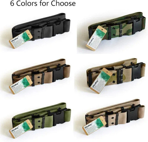 Vista 6 de UltraKey Cinturón táctico, cinturón de rescate militar resistente de seguridad ajustable para deportes al aire libre y caza