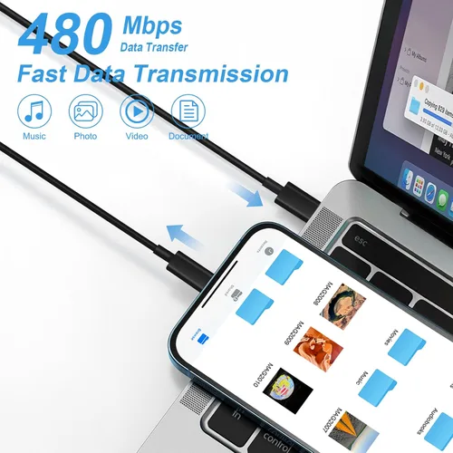 Vista 3 de Cargador USB C tipo C de carga rápida de 10 pies de largo para iPhone 17, 16, 15, paquete de 3 cargadores rápidos USB C para iPhone 17/17 Plus/17