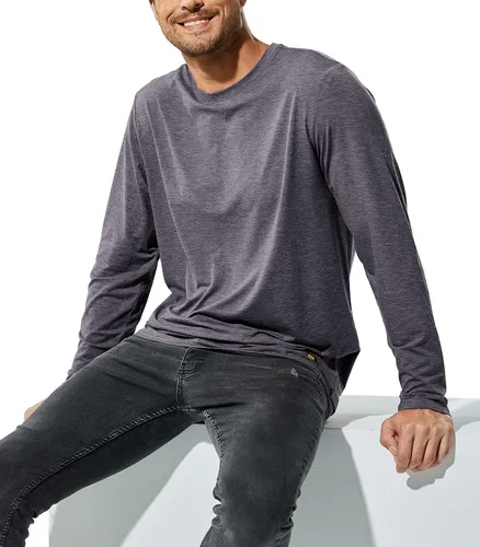 Vista 4 de MIER X-Sofort - Camisetas de manga larga para hombre, ligeras, súper suaves, atléticas, cuello redondo, para correr, descansar, entrenamiento casual