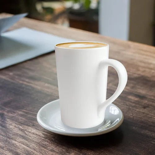 Vista 5 de Paquete de 2 tazas de café de cerámica de 12 onzas, taza de cerámica blanca pura, simple, grande, alta, taza de café con leche blanca con asa
