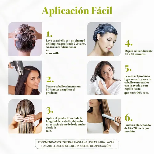 Vista 8 de Bio Protein - Tratamiento orgánico de queratina brasileña - Alisado de cabello sin formaldehído, Keratina Brasileña, 100ml/3.38 fl oz