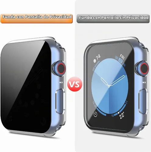 Vista 4 de Misxi - Juego de 2 fundas de PC con protección de privacidad para Apple Watch SE 3 (2025) SE 2 Series 6 Series 5 Series 4 de 40mm, cubierta delgada